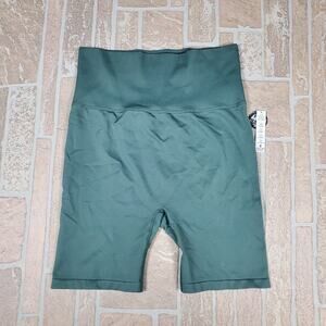 Victoria's Secret PINK Seamless Foldover Bike Shorts‎ Green Large NWT Snag